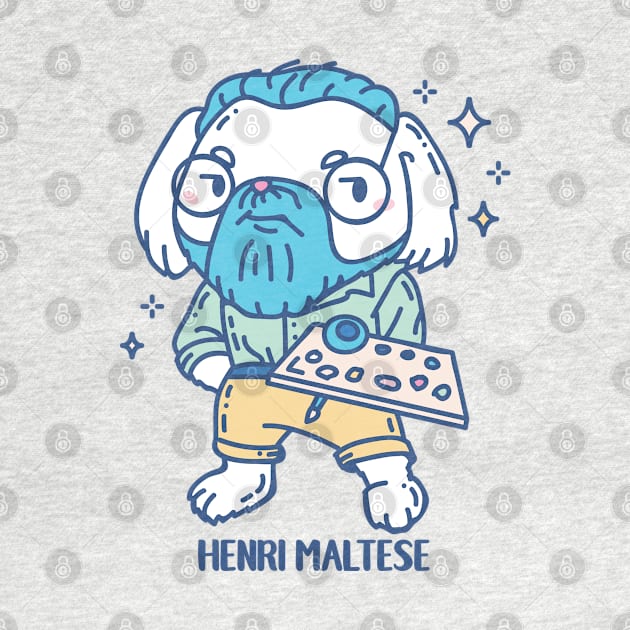 Henri Maltese Funny Artist Animal pun by SPIRIMAL